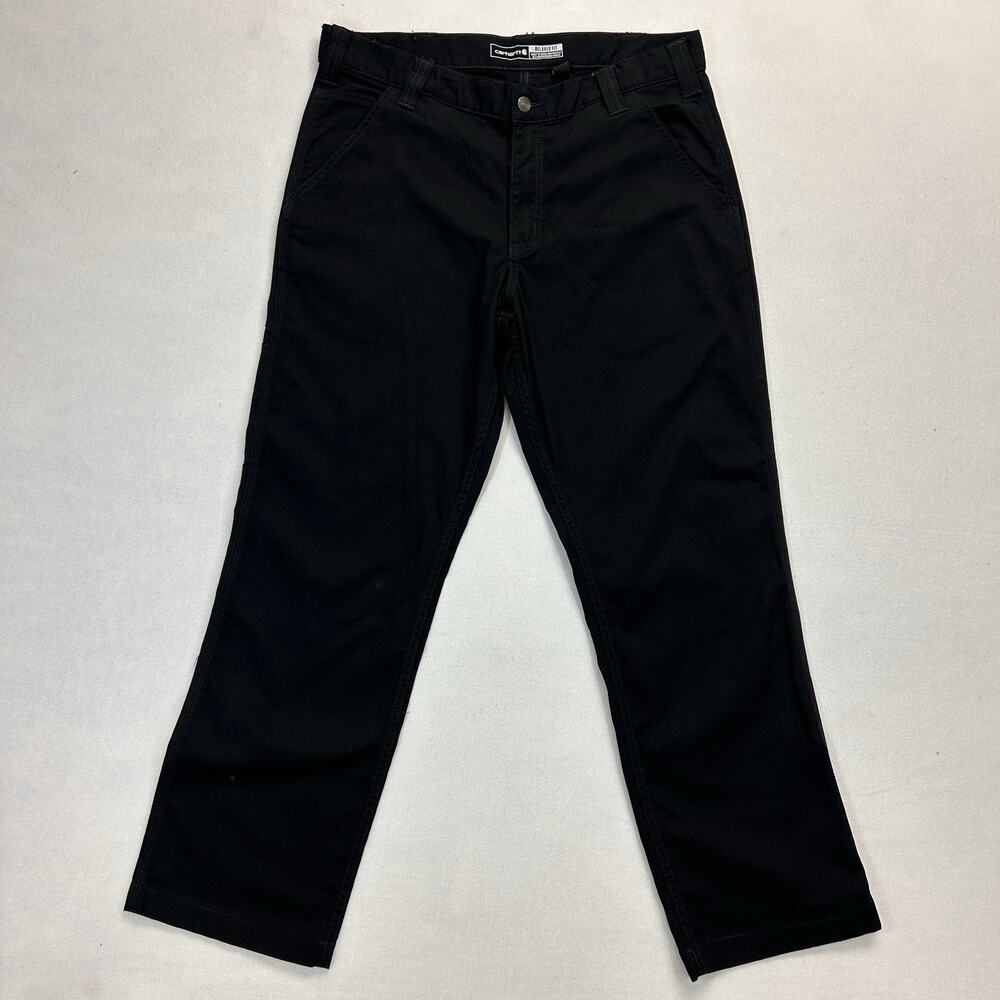 Carhartt NEW Rugged Flex Relaxed Fit Canvas Work Pants Men's 35x30 Black Casual